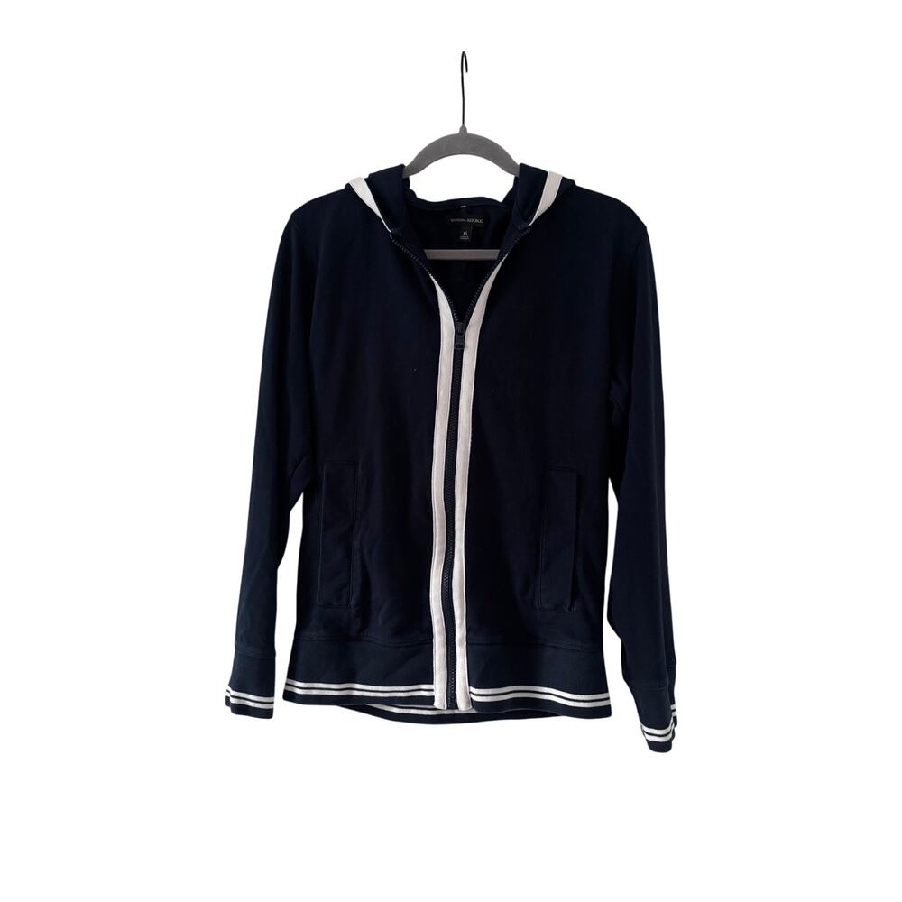 Banana Republic Navy Blue Zip Hoodie XS - Picture 2 of 8
